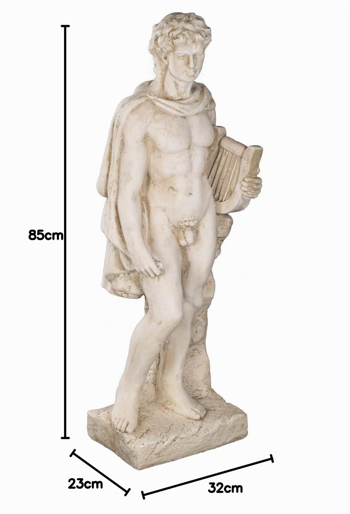 Statua gigante resistente alle intemperie (11 kg), altezza 85 cm, SYL-A 14013 - Apollo, guerriero, statuetta decorativa, statua, mitologia, statuetta decorativa per interni ed esterni, in beige