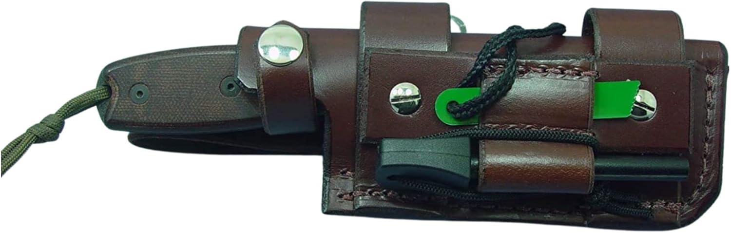 Custom Made Knife Sheath Fits Ontario Rat 3 or ESEE, 7" Leather Fixed Blade Knife Holder, Dyed Dark Brown