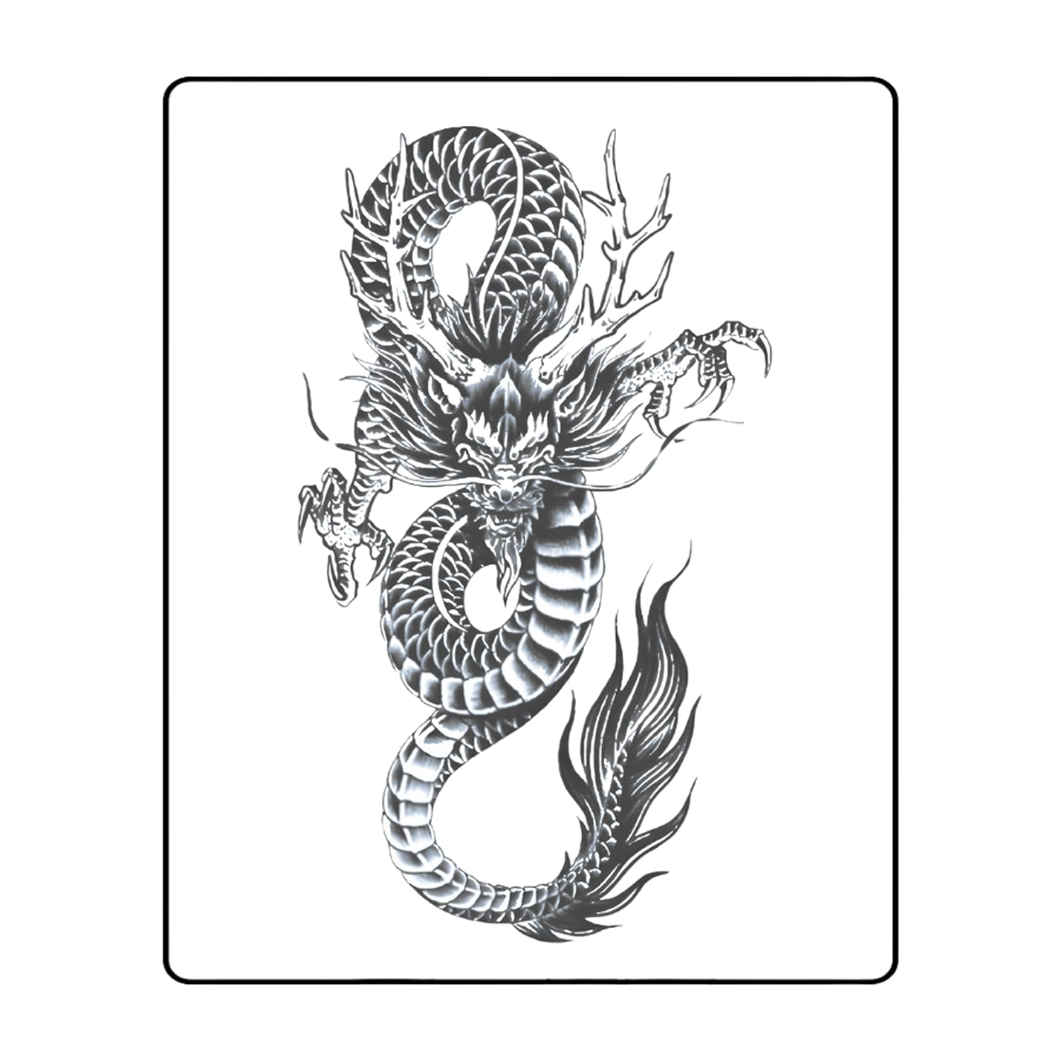 Simply Inked Chinese Dragon Semi Permanent Tattoo, Designer Semi-Permanent Tattoo for Girls Boys Men Women waterproof Sticker Size: 8.8 x 4.8 inch l Blue Black l 2g-picture-49