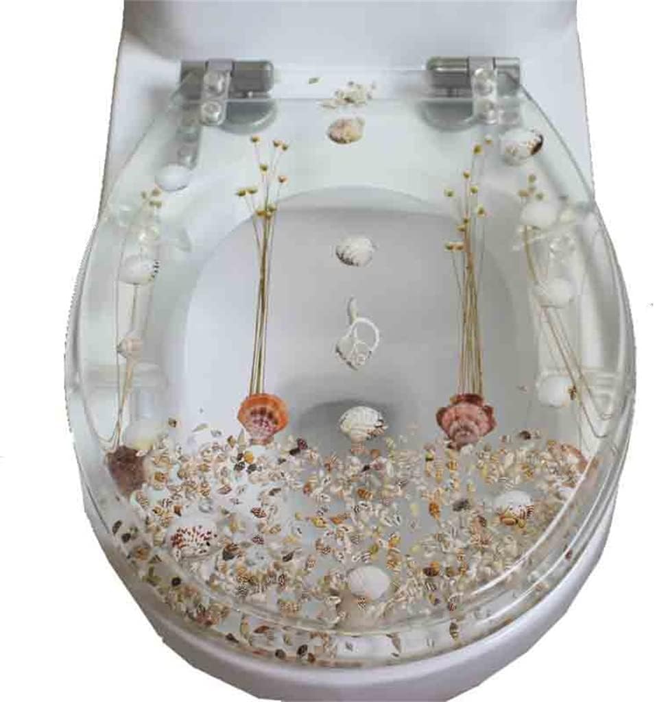 Beautiful Resin Toilet Seat Cover Stainless Steel Slow Down Mute Thickened U/v/o Universal