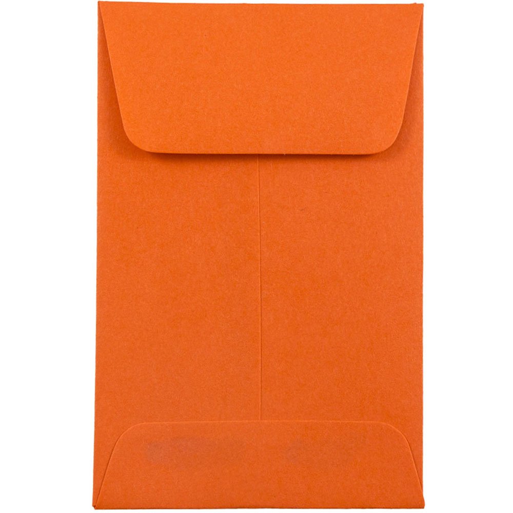 JAM PAPER #1 Coin Business Colored Envelopes - 2 1/4 x 3 1/2 - Orange Recycled - 50/Pack