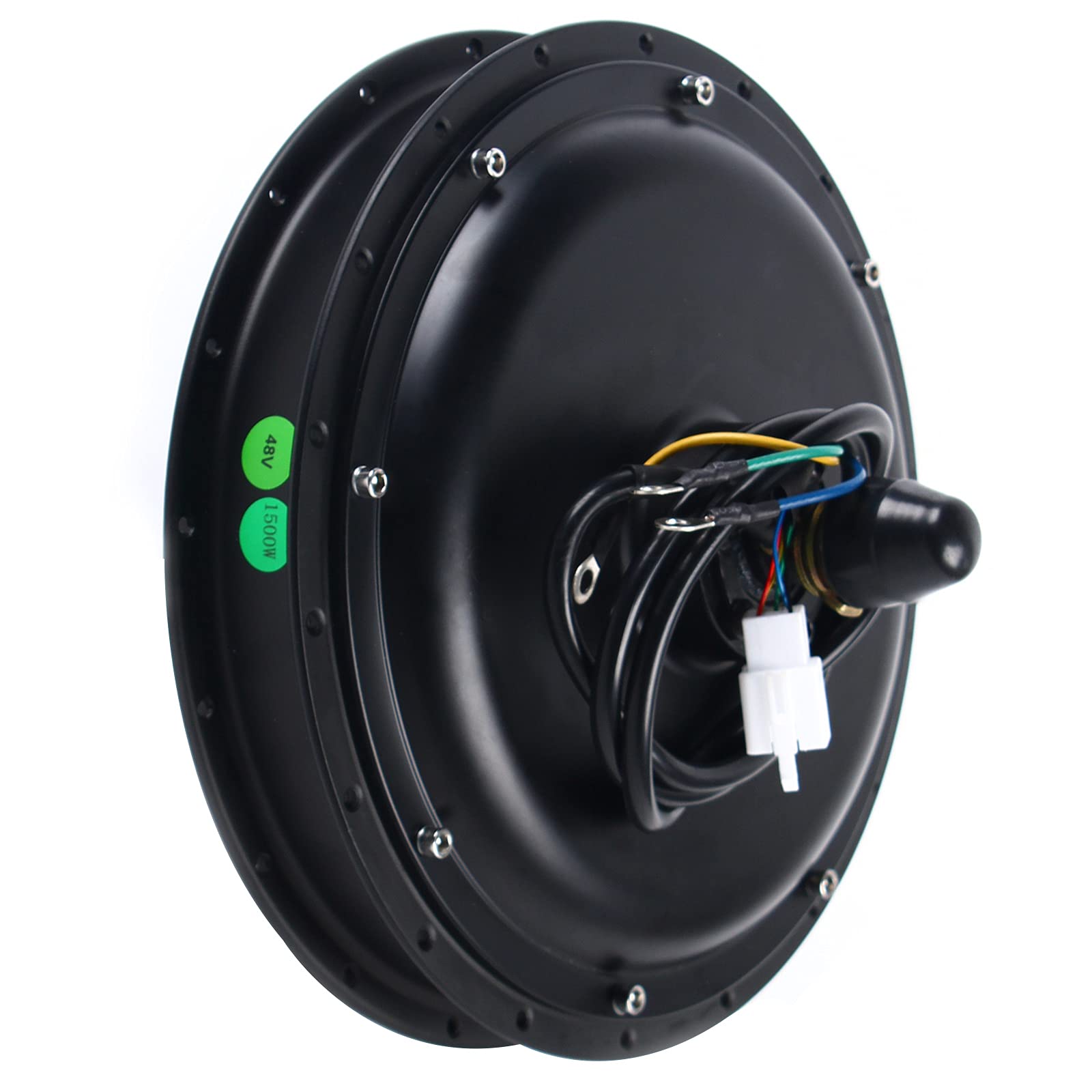 YIYIBYUS Brushless Gearless Threaded Hub Motor 48V 1500W Controller Disc Brake 135-145mm Rear Hub Motor with 7-Speed Freewheel for Ebike Electric