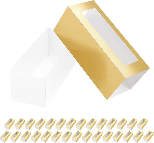 BAKIPACK 30 cajas de macarón para 4 o 5 cajas de regalo macarons doradas cajas de regalo de caramelo caja de macarons con ventana transparente BAKIPACK 30 cajas de macarón para 4 o 5 cajas de regalo macarons doradas cajas de regalo de caramelo caja de macarons con ventana transparente