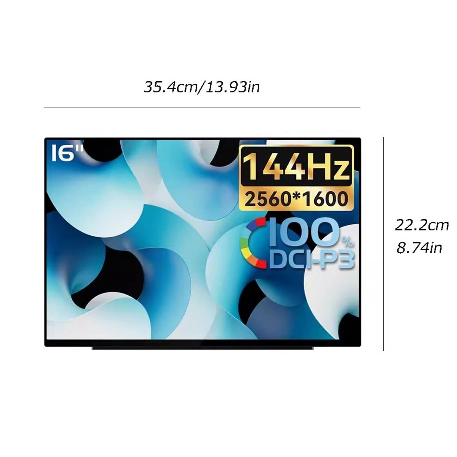 Monitor do biura domowego 16-calowy ekran zewnętrzny IPS 2K 144 Hz Wielofunkcyjny dotykowy Gaming Office Rozszerzenie Sub Screen Przenośny monitor