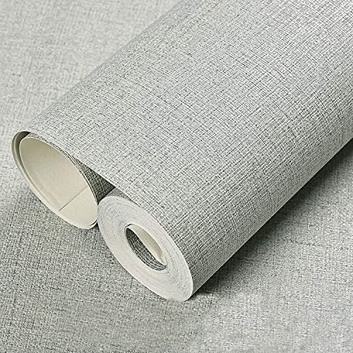 Photo 1 of 23.6” X 118” Flaxen Grasscloth Peel Stick Wallpaper Faux Fine Texture Linen Fabric Wallpaper Design for Room/Furniture