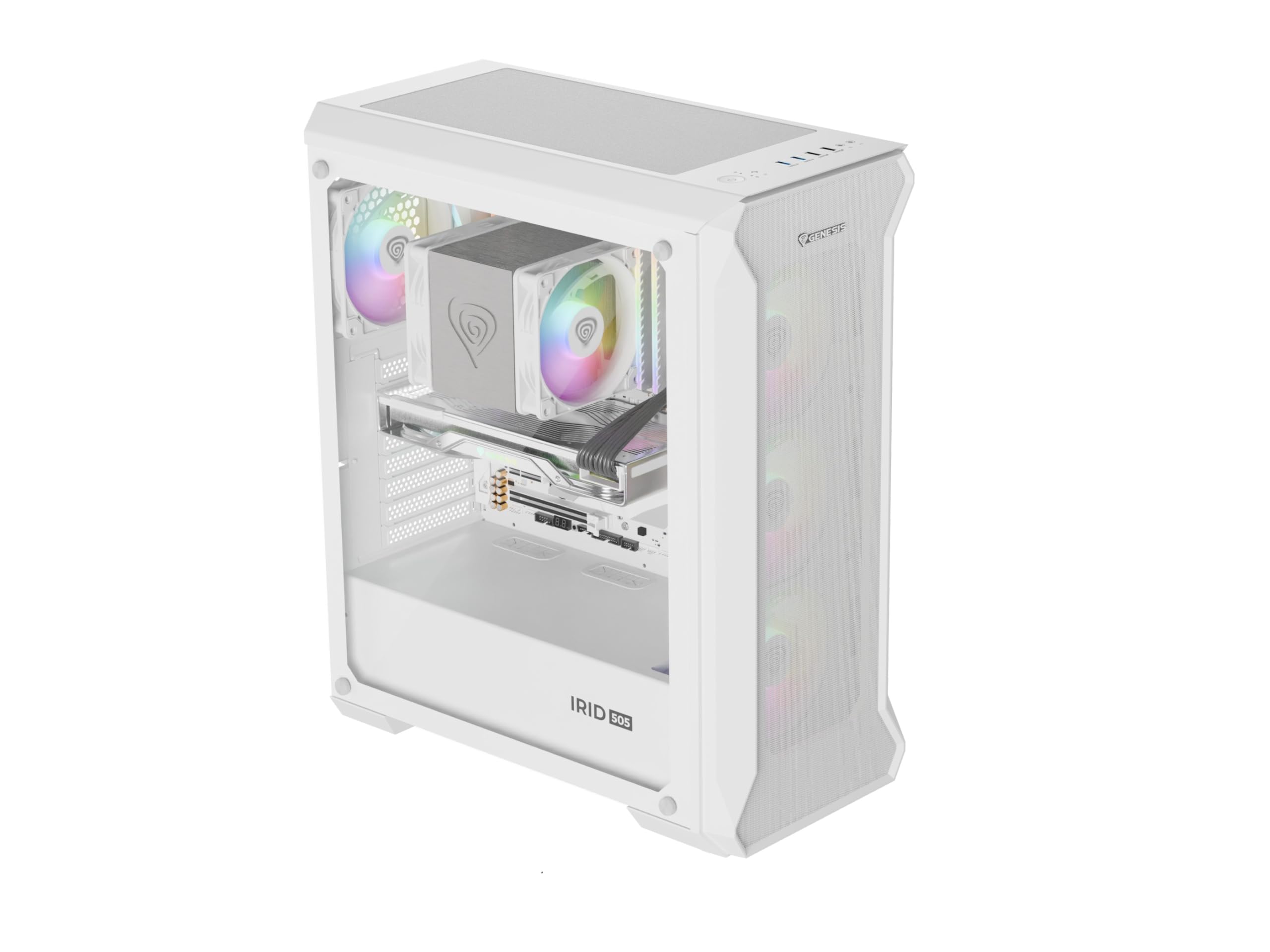 Genesis CAJA PC Gaming IRID 505 ARGB White NPC-1872