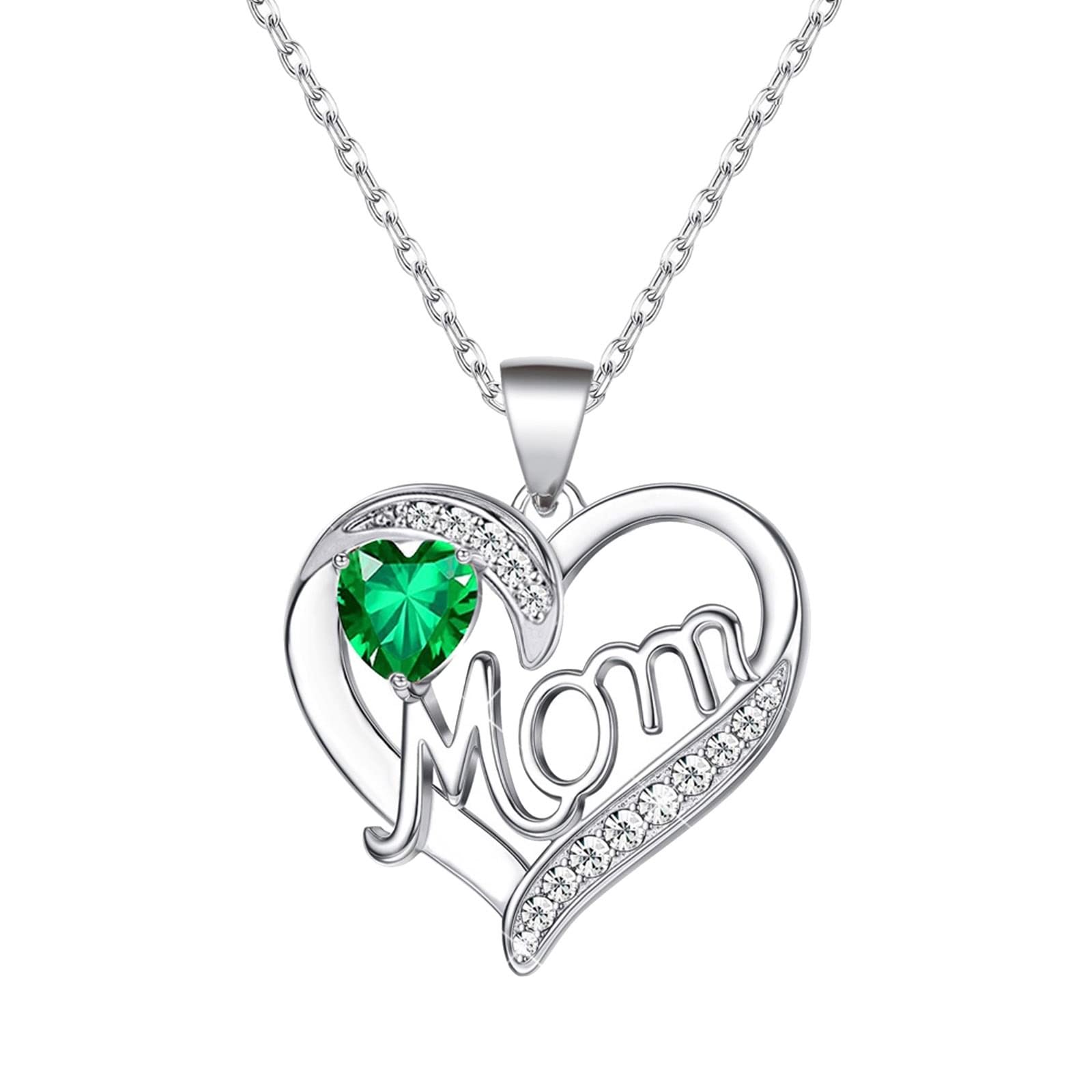 Collar de 14 quilates con colgante, collar de mujer con corazón de diamante, collar simple Rolo, regalo para el día de la madre, 50CM, Vidrio Cuero, Diamante