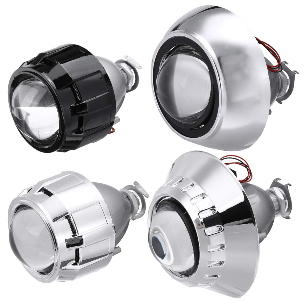 2.5'' H1 H4 Bi Xenon Lampa Hid Projektor Modernizacja Reflektora Obiektyw Angel Eyes Rhd Napęd Po Prawej Stronie - D
