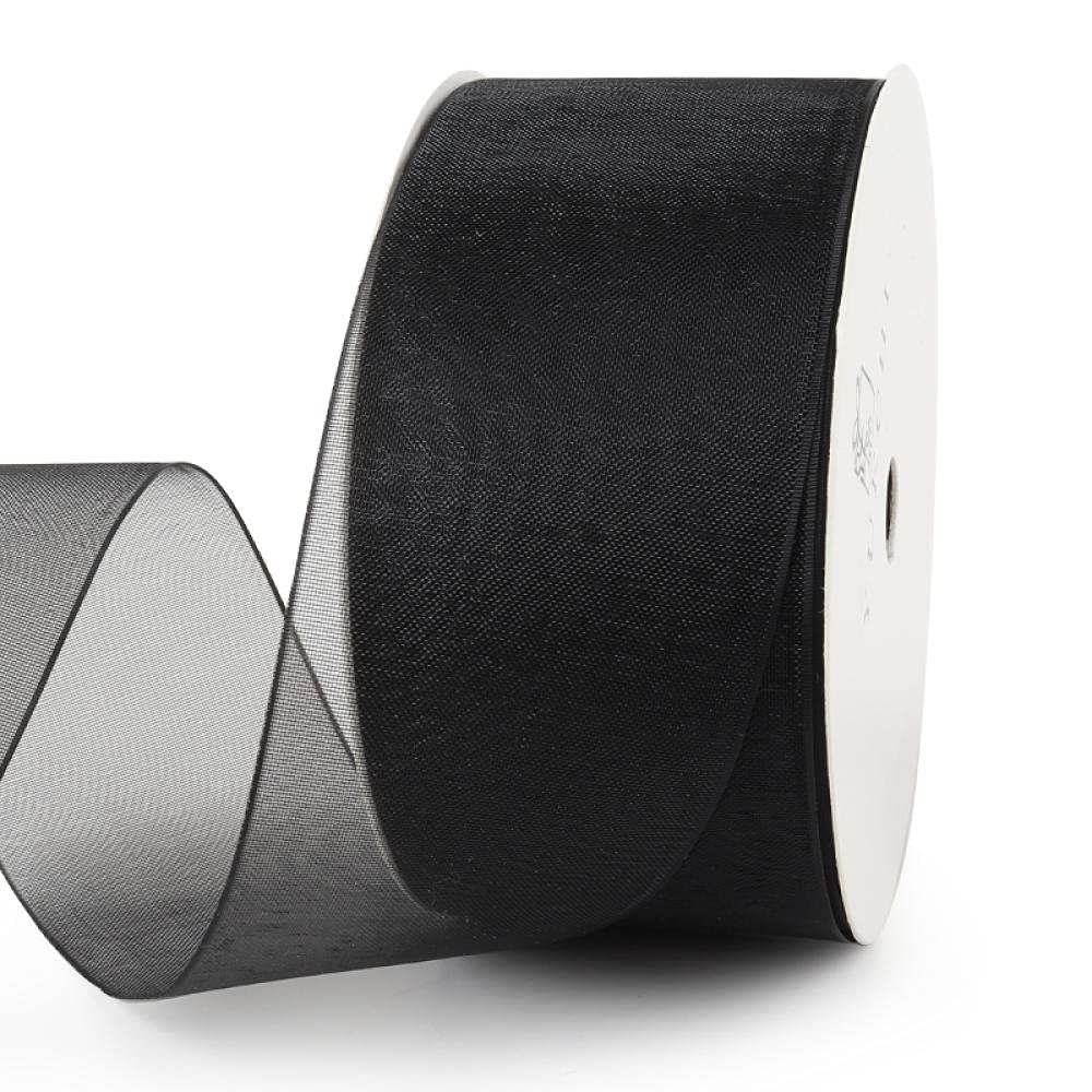 Ribbons For Gift Wrapping Ribbon For Fabric Satin Ribbons Przędza Śniegowa Z Kwiatami Opakowanie Wstążka Pudełko Pakowanie Dekoracyjne Wstążka 4 Cm Szerokie Ciasto Ogrodzenie Wstążka Wstążka-Jazz Blac