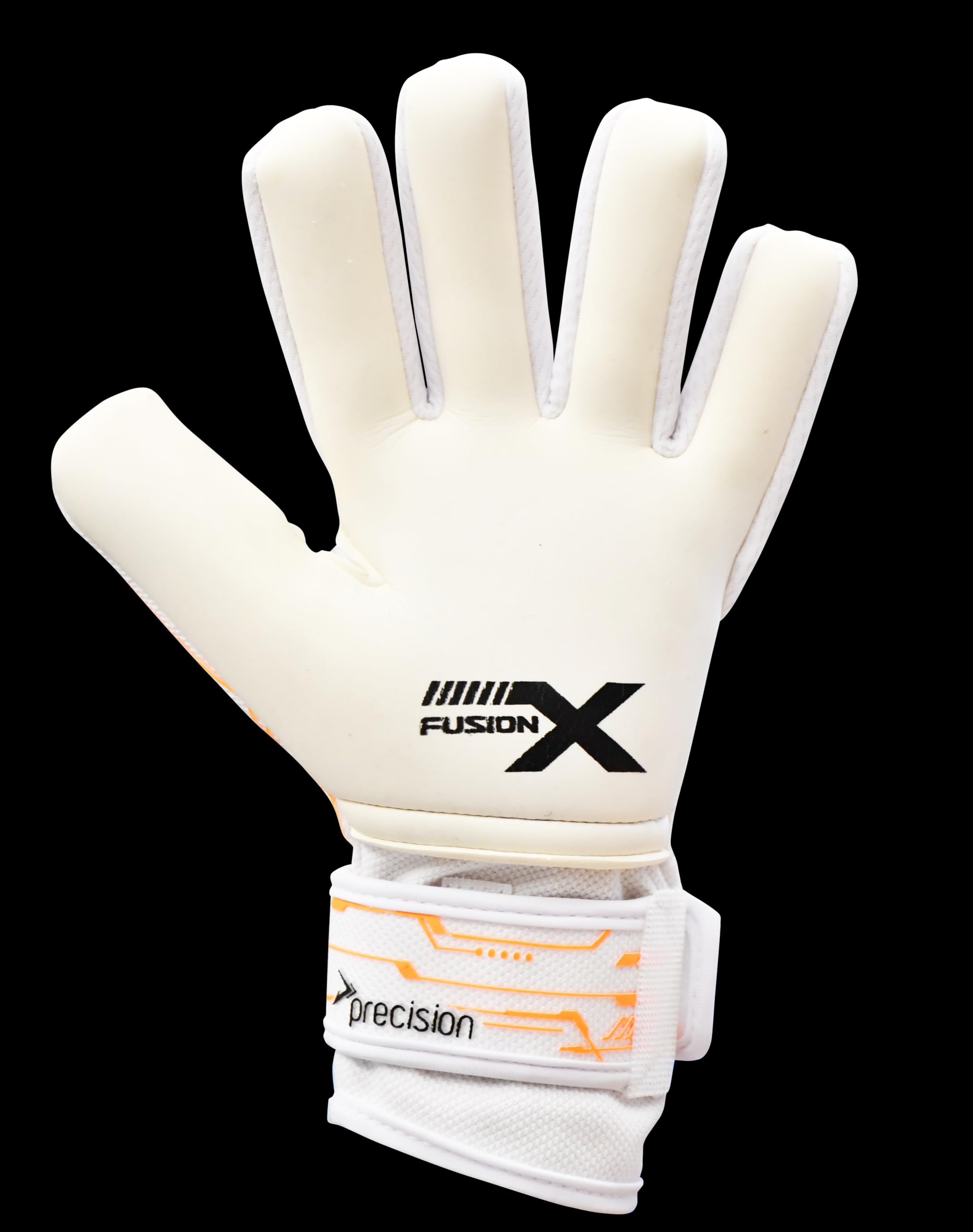 Precision Fusion X Pro Lite Giga profesjonalne rękawice bramkarskie do piłki nożnej, dla wszystkich grup wiekowych, biało-pomarańczowe