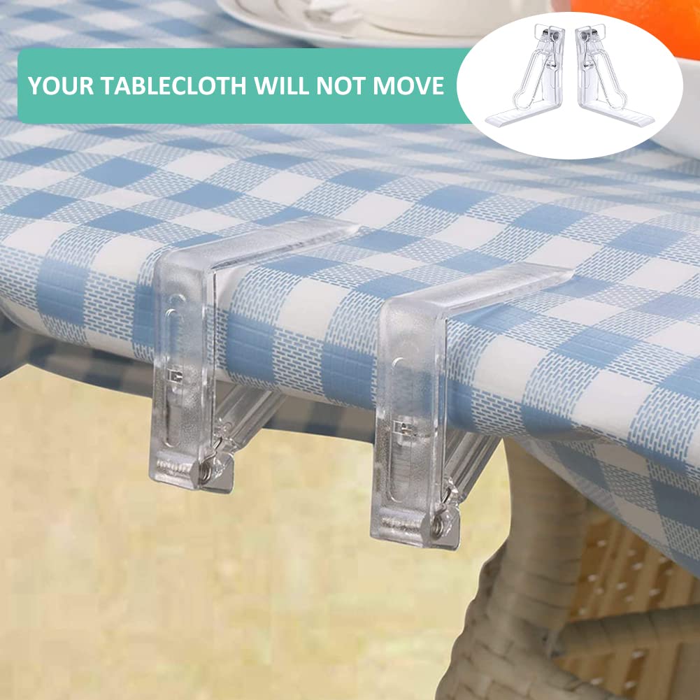 12 Clips De Nappe Antidérapants IDNVFY - Transparents, Faciles à Poser - Pour Fixer Nappes Sur Tables Intérieur/extérieur