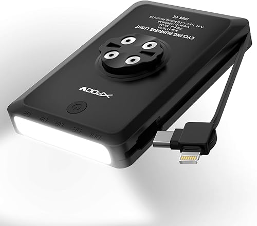 Paquete de luz para correr de bicicleta y batería compatible con computadora Garmin para bicicleta, luz de advertencia para seguridad al conducir,