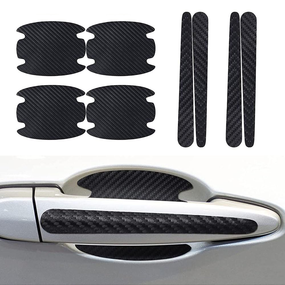 AAAgenG 8pcs Carbon Fiber Door Handle Protector for Fiat Doblo (263 K9 2010-2025 2026),Anti-Scratch Door Bowl Sticker,Car Paint Guard Strip,Waterproof Exterior Trim