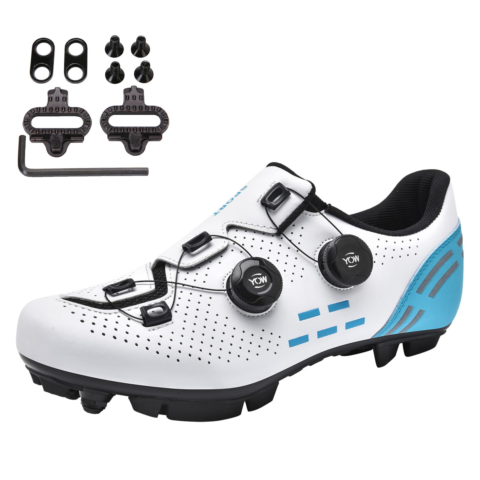 JiuQing Męskie buty na rower górski Buty rowerowe MTB z zatrzaskami SPD Buty rowerowe do jazdy na świeżym powietrzu