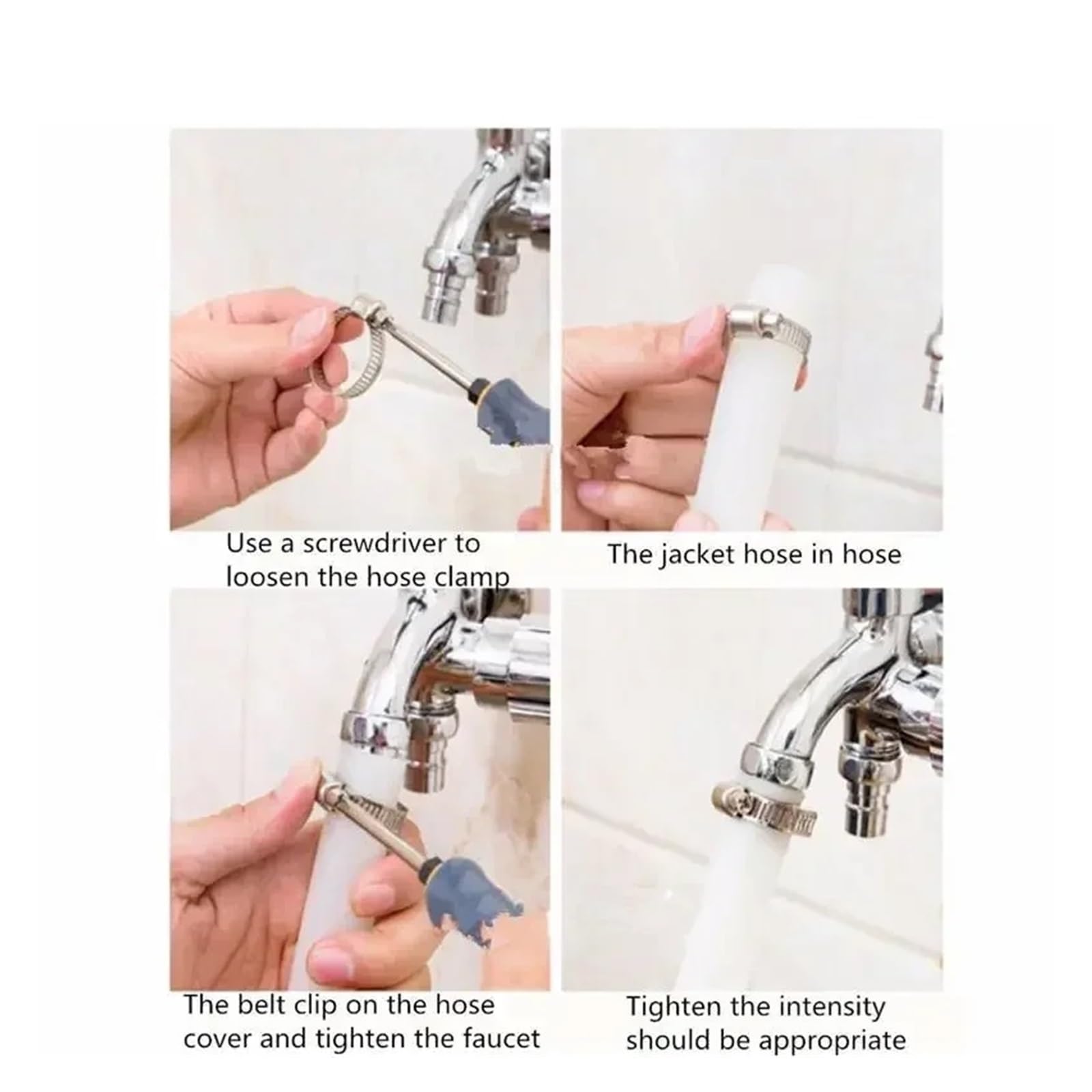 Verstellbare Schlauchschelle 50-teiliges Schlauchklemmen-Set – Schneckengetriebe-Klemmen aus Edelstahl(50pcs 8-12mm)