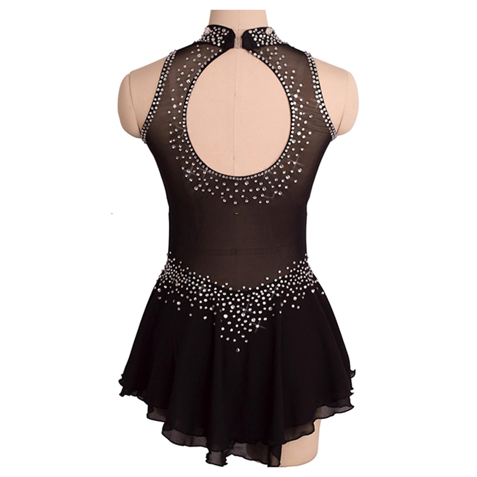 PONNYC Vestiti da Pattinaggio Artistico per Ragazze Gonna da Pattinaggio su Ghiaccio Abito Sportivo da Ginnastica Artistica Costume da Gara di Pattinaggio A Rotelle