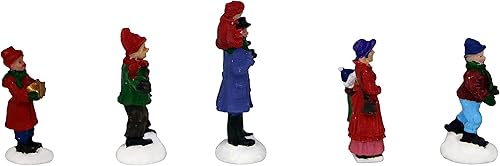 Miniatura 4 de Juego de 5 figuras de aldea de Navidad, complemento perfecto para tus decoraciones de interiores de Navidad y exhibiciones de pueblo de nieve