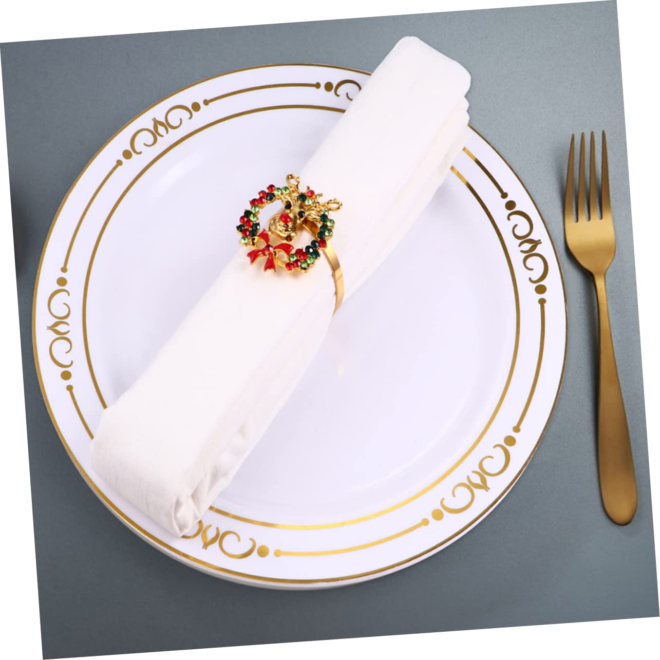 Alipis 12stücke Teiliges Weihnachtsset Legierung Dekorative Serviettenringe Für Festliche Tischgestaltung Rot Und Grün Für Hochzeiten Partys Und Festliche Anlässe