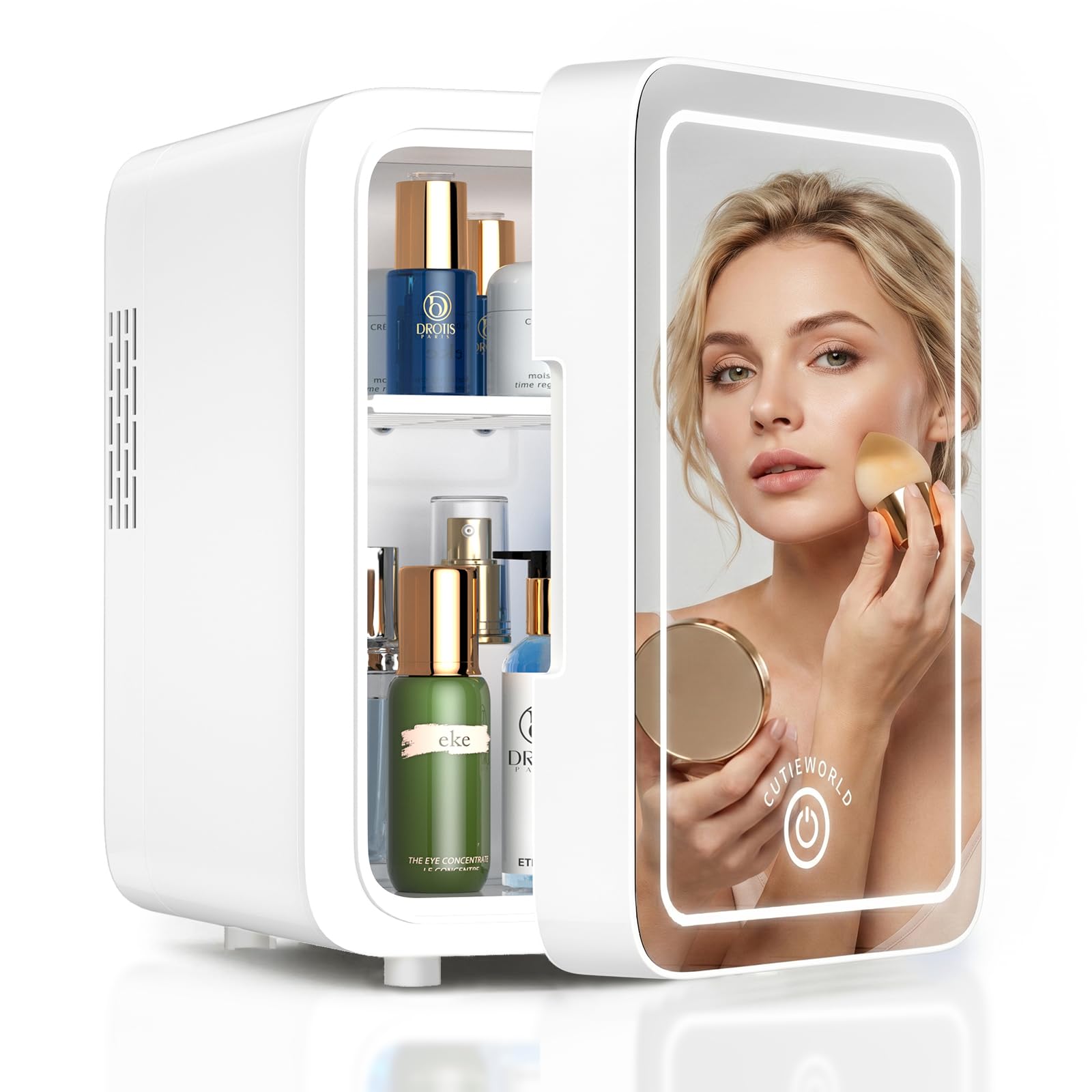 Photo 1 of [UNTESTED] CUTIEWORLD 4L Mini Fridge for Skincare & Makeup – LED, Cream White