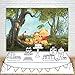 YouRan Winnie The Pooh 1st Birthday Backdrop 7x5 Cartoon Forest Tree Red Balloons Newborn Baby Photo Background Pooh Vinyl Seamless Baby Shower Studio Backdrops