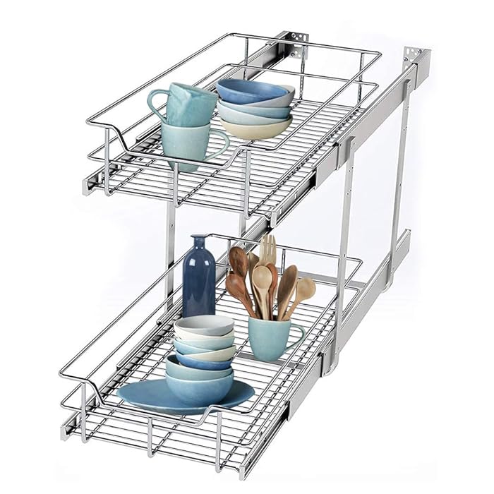 Buy STORKING 2 Tier Wire Basket Pull Out Organizer Shelf Sliding Drawer