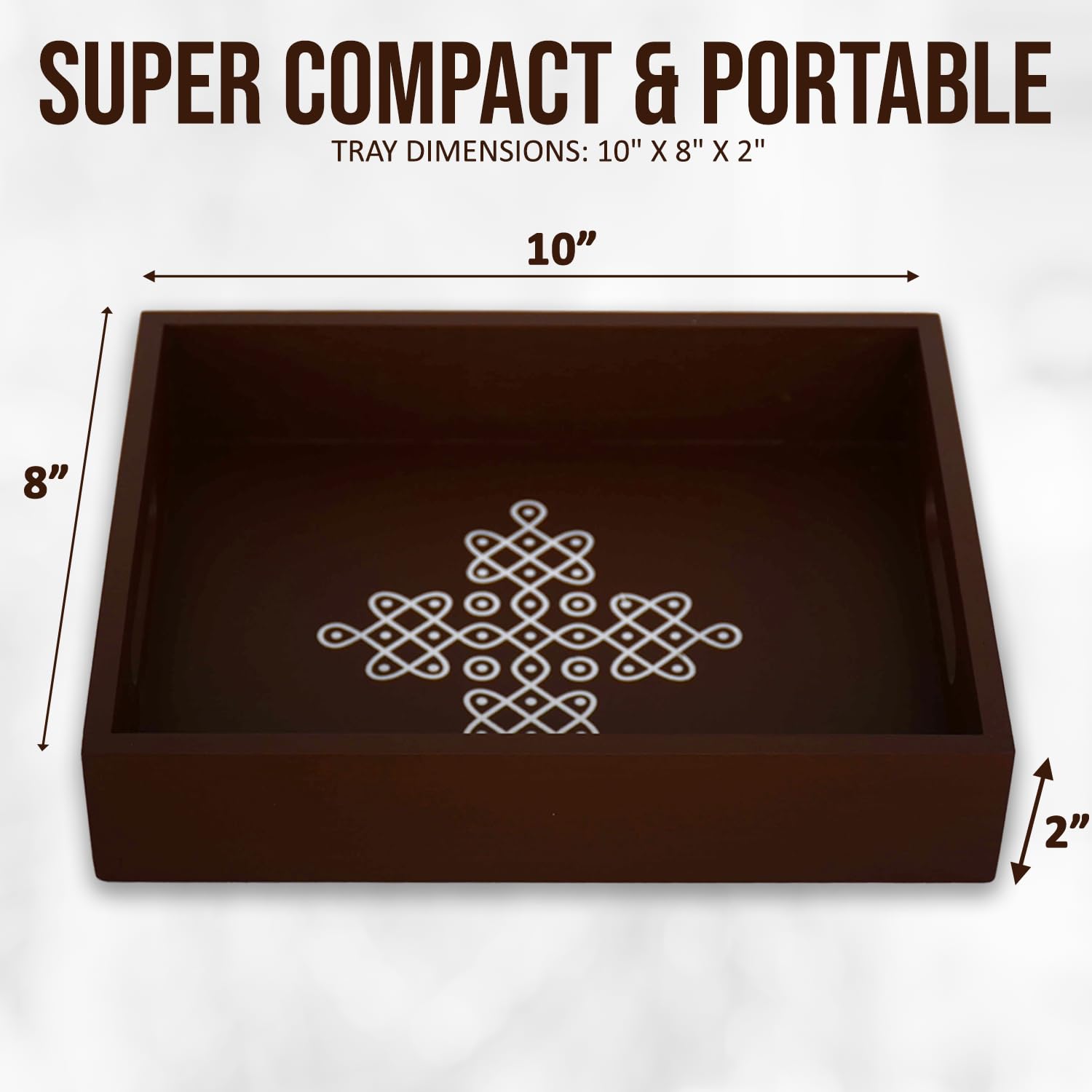 Coffee Table Tray with Handles, Return Gifts for Pooja, Return Gifts for Housewarming, Return Gifts, Indian Return Gifts, Indian Return Gifts for Pooja Bulk - 10