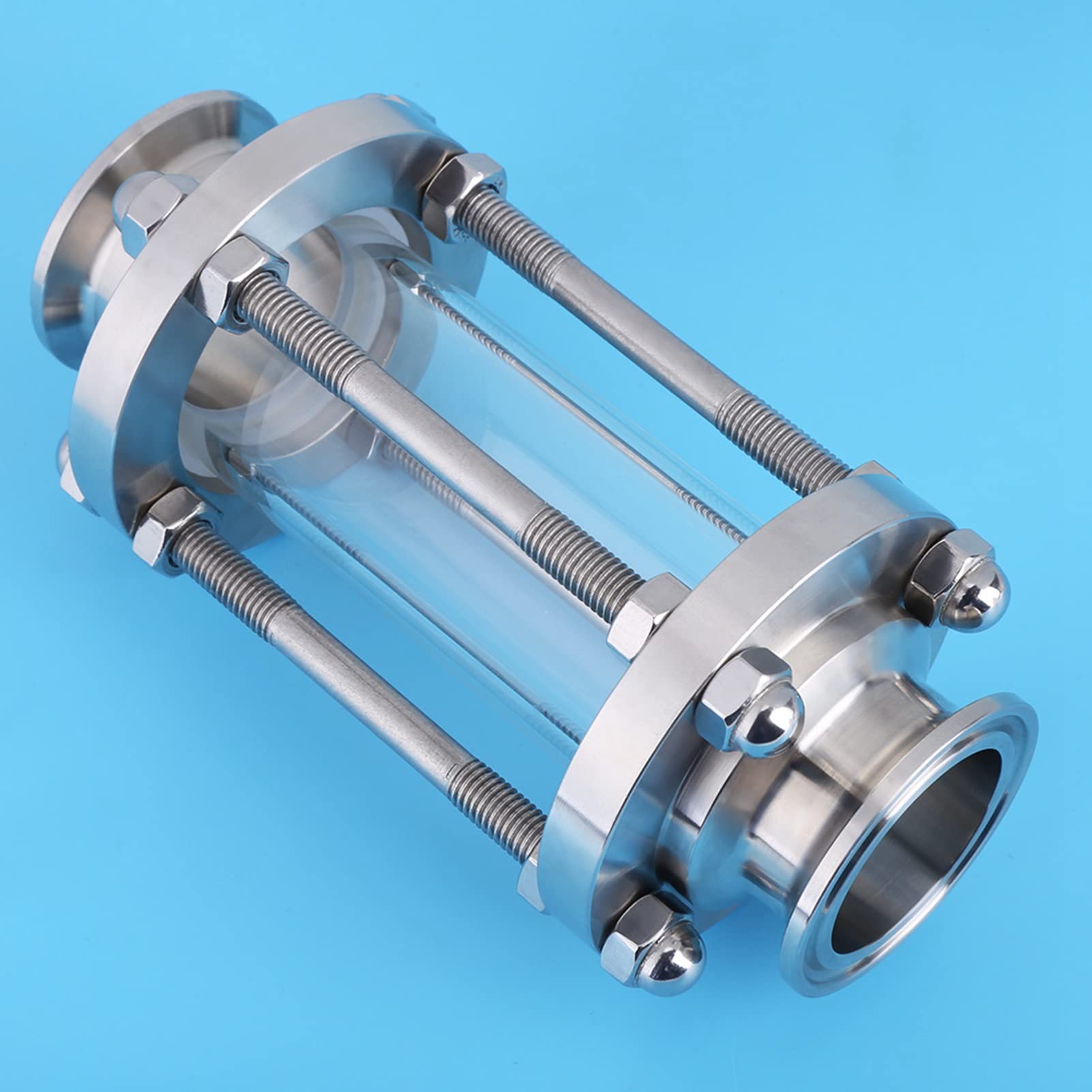 Spia di Flusso per Sanitari, 1,5" 1-1/2" 38MM Flusso Sanitario Vetro Dritto Tri Morsetto Tipo Acciaio per Applicazioni Ad Alta Purezza E Osservazione di Fluidi Inossidabile SS304