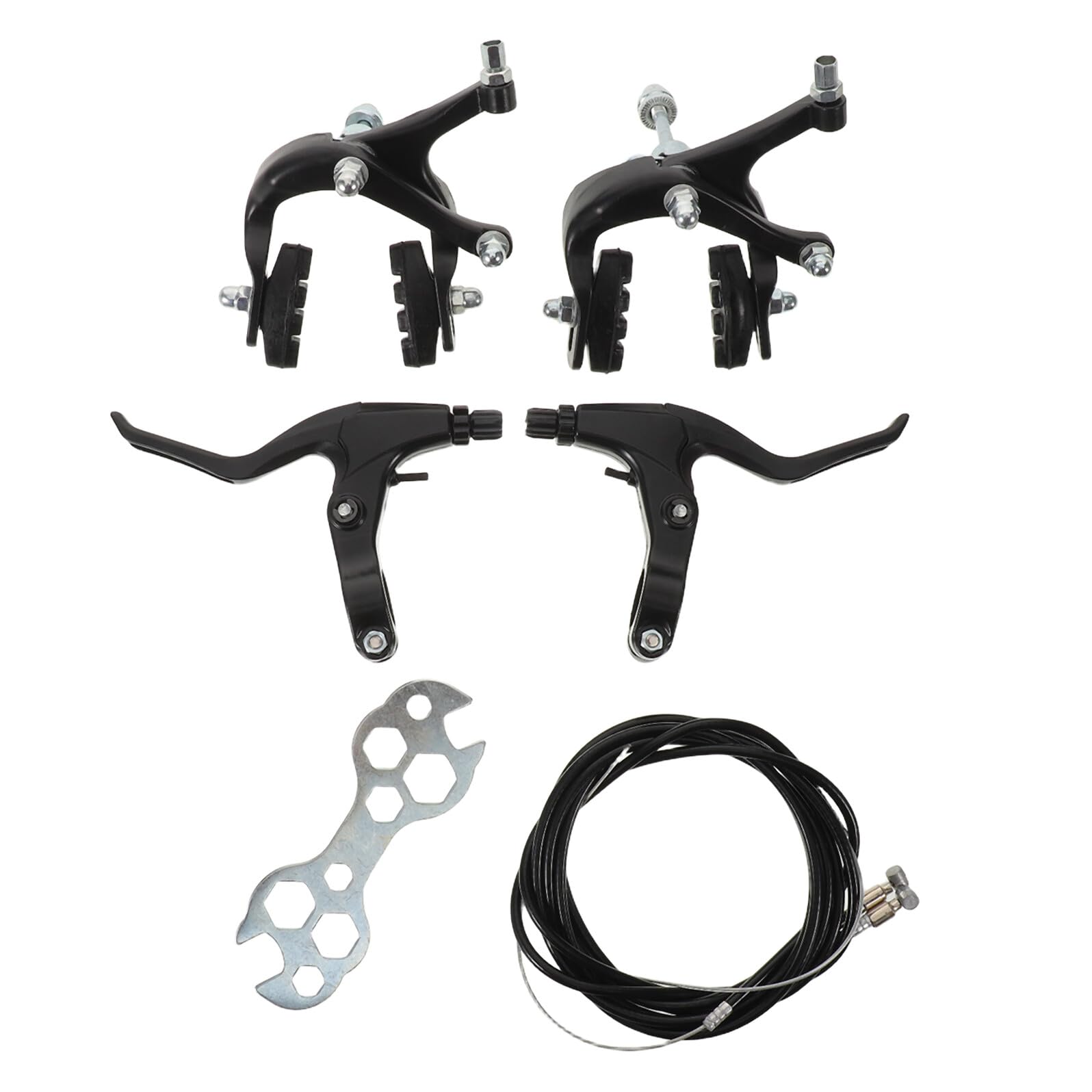 Hydraulisches Fahrrad Scheibenbremsen Satz mit Aluminiumhebeln Mechanische Felgenbremsen Schwarz Bremszubehör für Kinderfahrräder und Citybikes Langlebig Reibungslos