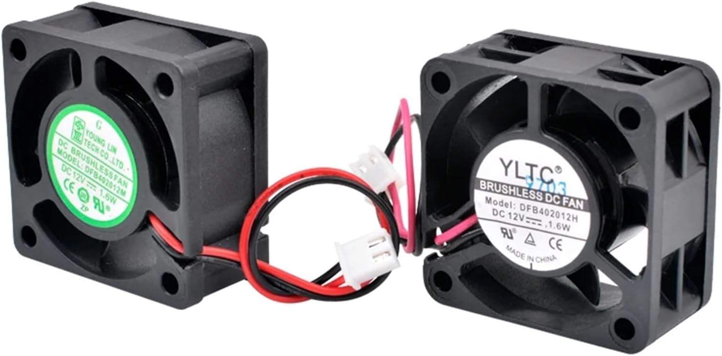 DFB402012M DFB402012H 4cm 40mm Fan 40x40x20mm DC12V 1.6W 2pin Dual Ball Cooling Fan for Small Devices with 1U Power Supply(DFB402012M 8000rpm)