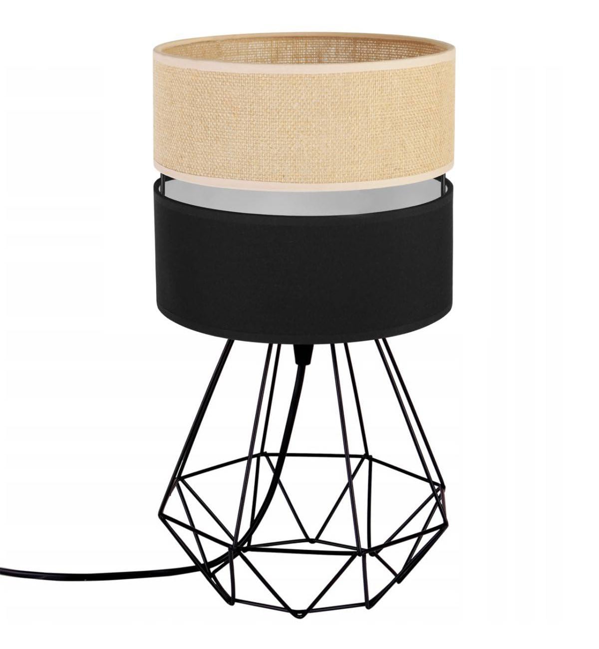 Light-Home Juta Lampenschirm Tischlampe | Modern & Elegant Für Schlafzimmer & Wohnzimmer | E27 Fassung | 52 Cm Hoch