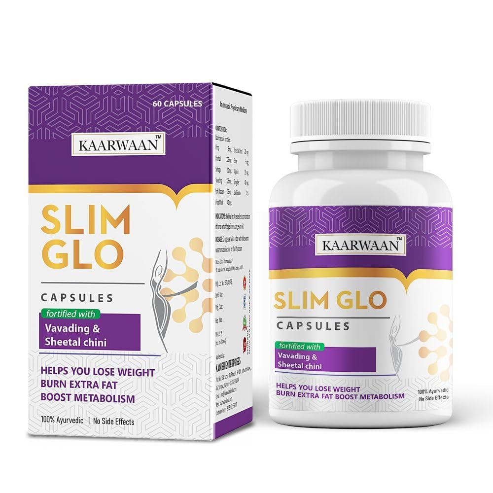 Kaarwaan Slim Glo Ayurvedic Fat Burner Capsules | Herbal Weight Loss Supplement for Men & Women | Boosts Metabolism | Improves Digestion | Detox | 60 Capsules-image-42