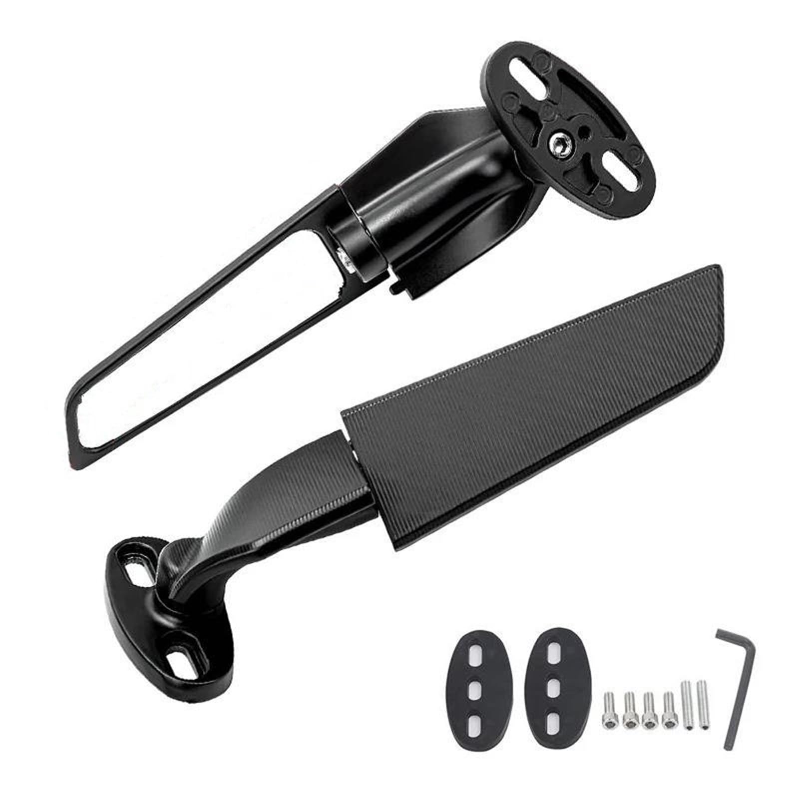 YZF R6 R25 R3 R125 R15 2024 Specchietto retrovisore per Moto Wind Wing Regolabile e Girevole Nero CNC Specchietto retrovisore per Moto(Small Mirror No lamp4)