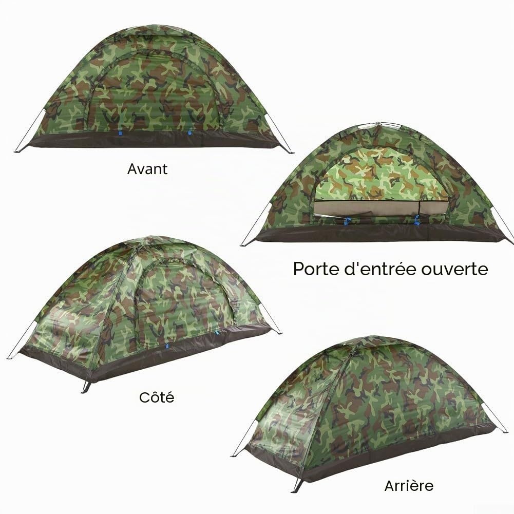Eawfgtuw Tente de camping ultralégère - Abri portable - Étanche - Avec poteaux en fibre de verre - Ventilation en maille pour randonnée, voyage
