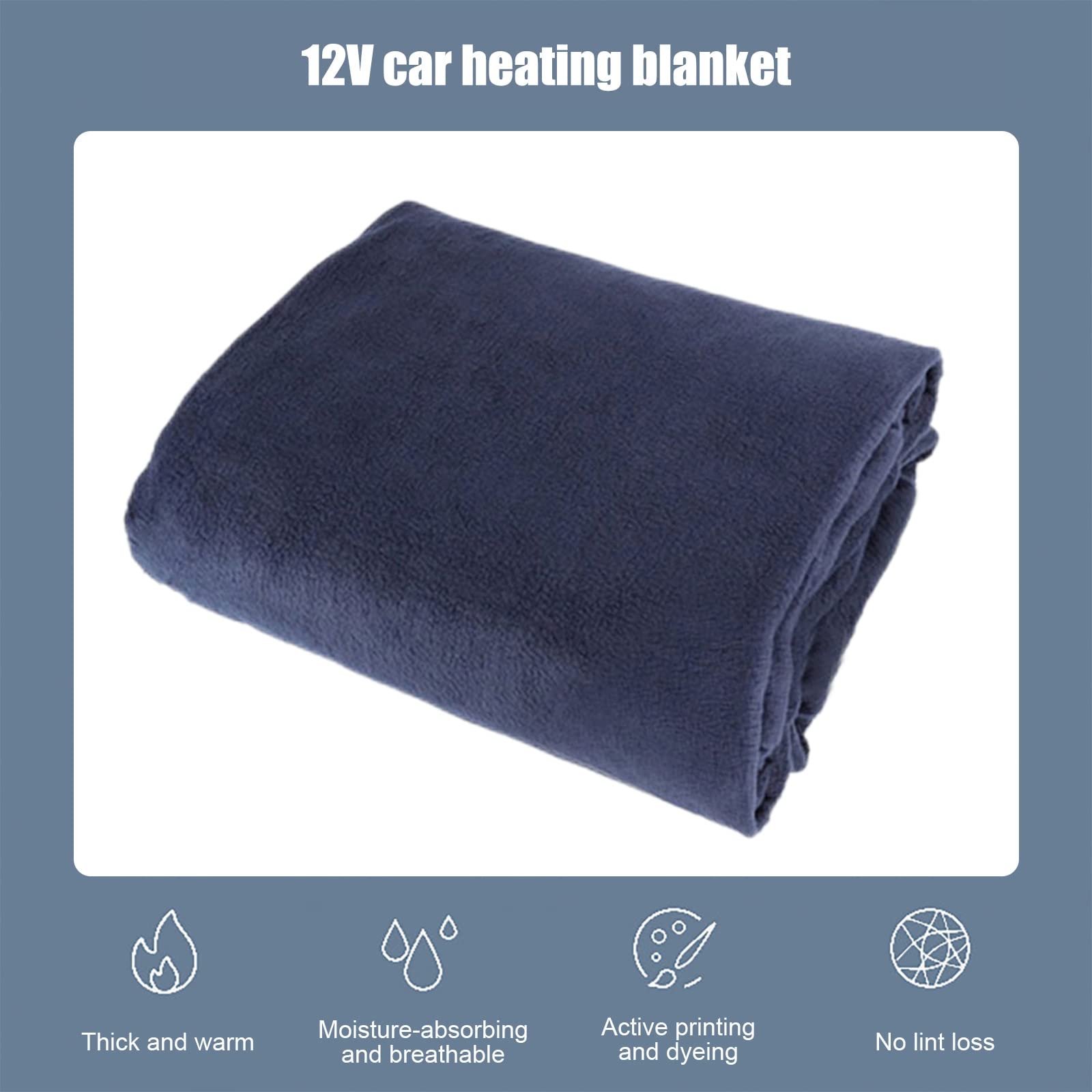12V Cozy Heated Blanket Cold Weather Fleece Car Blanket 2 Niveles de Calor Manta eléctrica Calentamiento rápido Calefacción para el Coche 145x100cm