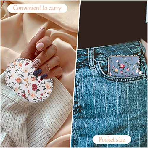 Blulu 24 Pieces Compact Mirror For Purse Flower Small Compact Mirror Gift Makeup Mirror Floral Pocket Mirror Retro Folding Portable Travel Mirror For Women Girls(Silver Edge) #TOP3
