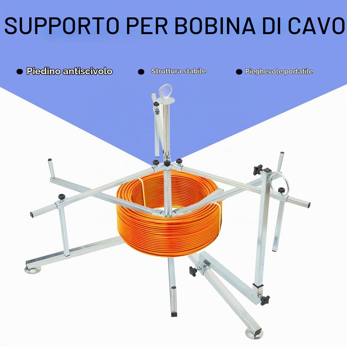 Avvolgitubo per Riscaldamento a Pavimento, Srotolatore per Tubi di PEX Altezza 75-100 cm Professionale Decoiler per Tubi PEX PERT ALPEX Copex Cavi, Portata fino a 200 kg e 600m