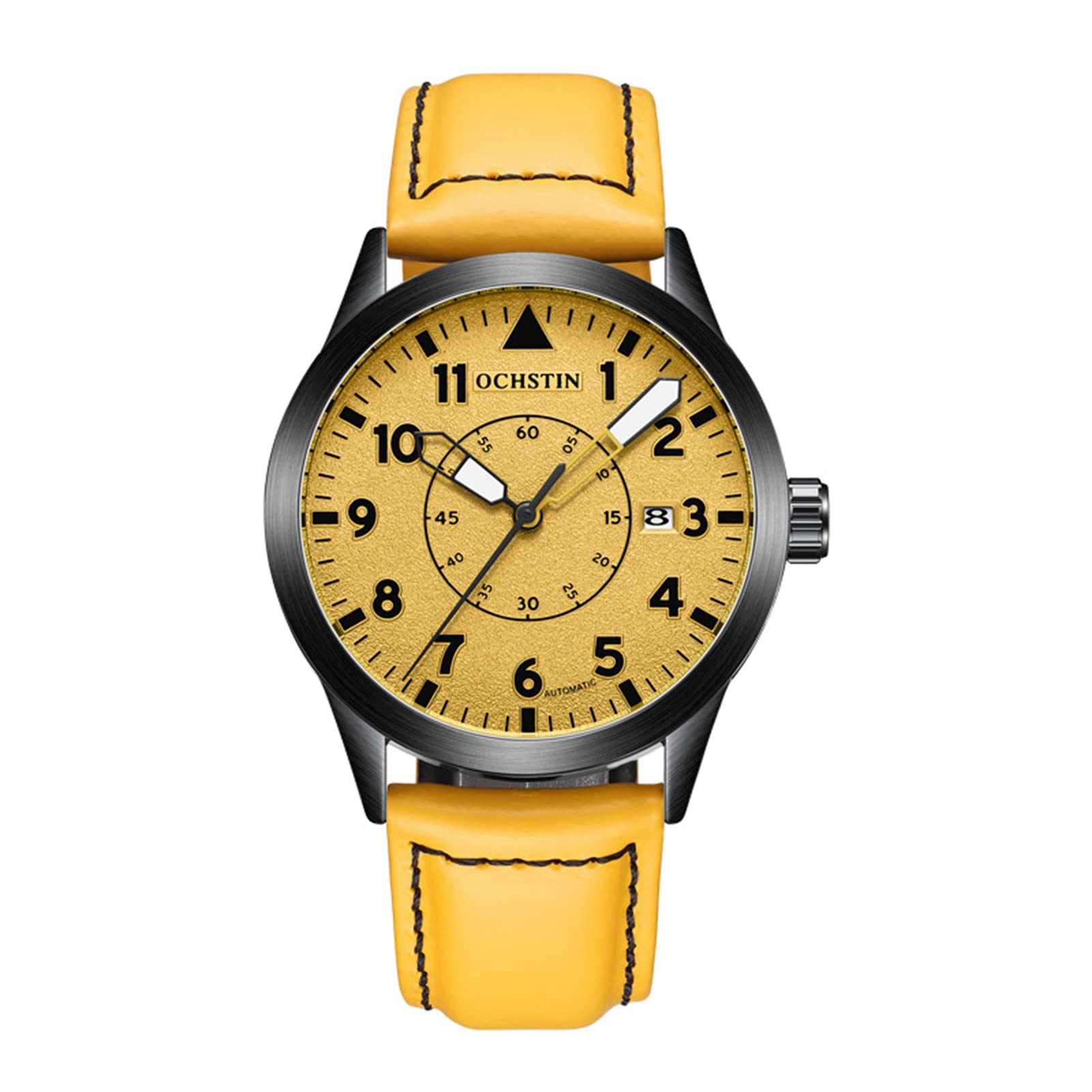 FORSINING Orologio da uomo meccanico automatico con cinturino in pelle alla moda e analogico con visualizzazione della data, orologio impermeabile