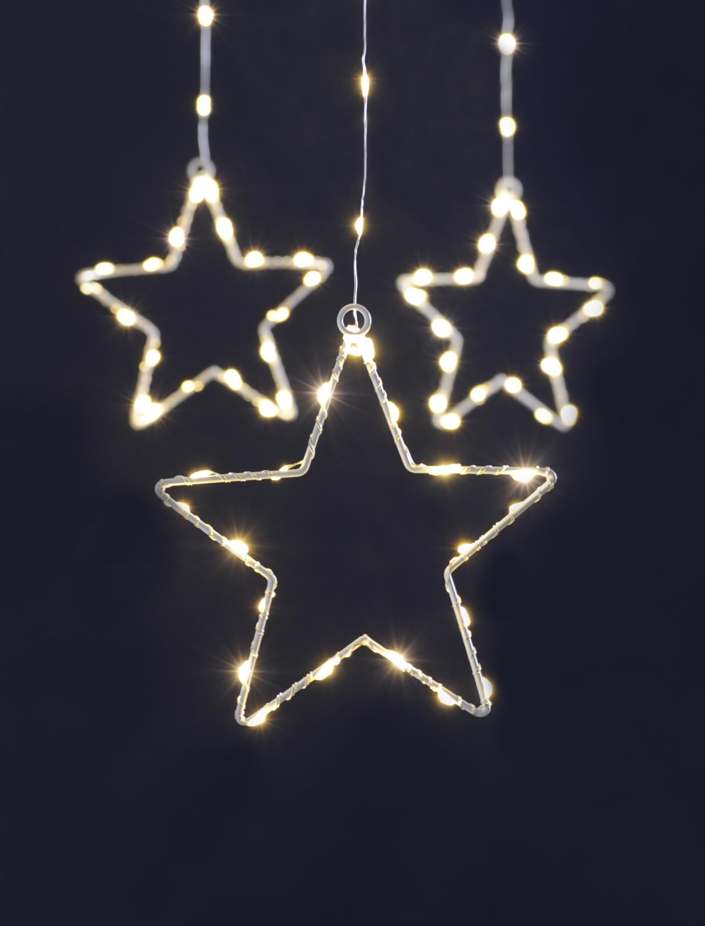 Festive Productions 120cm x 45cm Christmas Star Curtain Lights, 232 Warm White LEDs, Indoor/Outdoor Use, Christmas Decoration