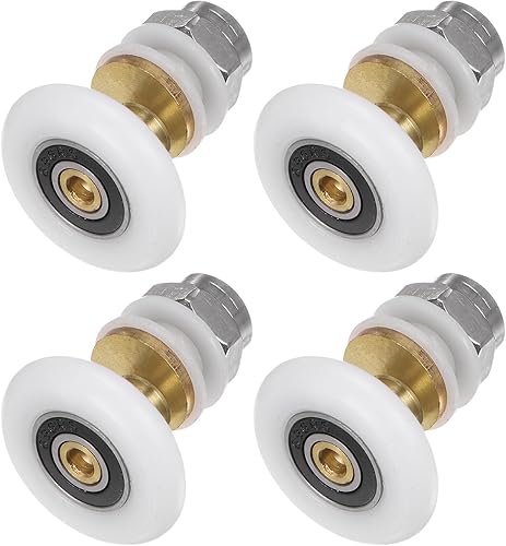 Miniatura 6 de uxcell Rueda de corredor para puerta de ducha, 0.984 in de diámetro, pieza de repuesto para puerta corrediza de vidrio de baño, (1 juego de 4