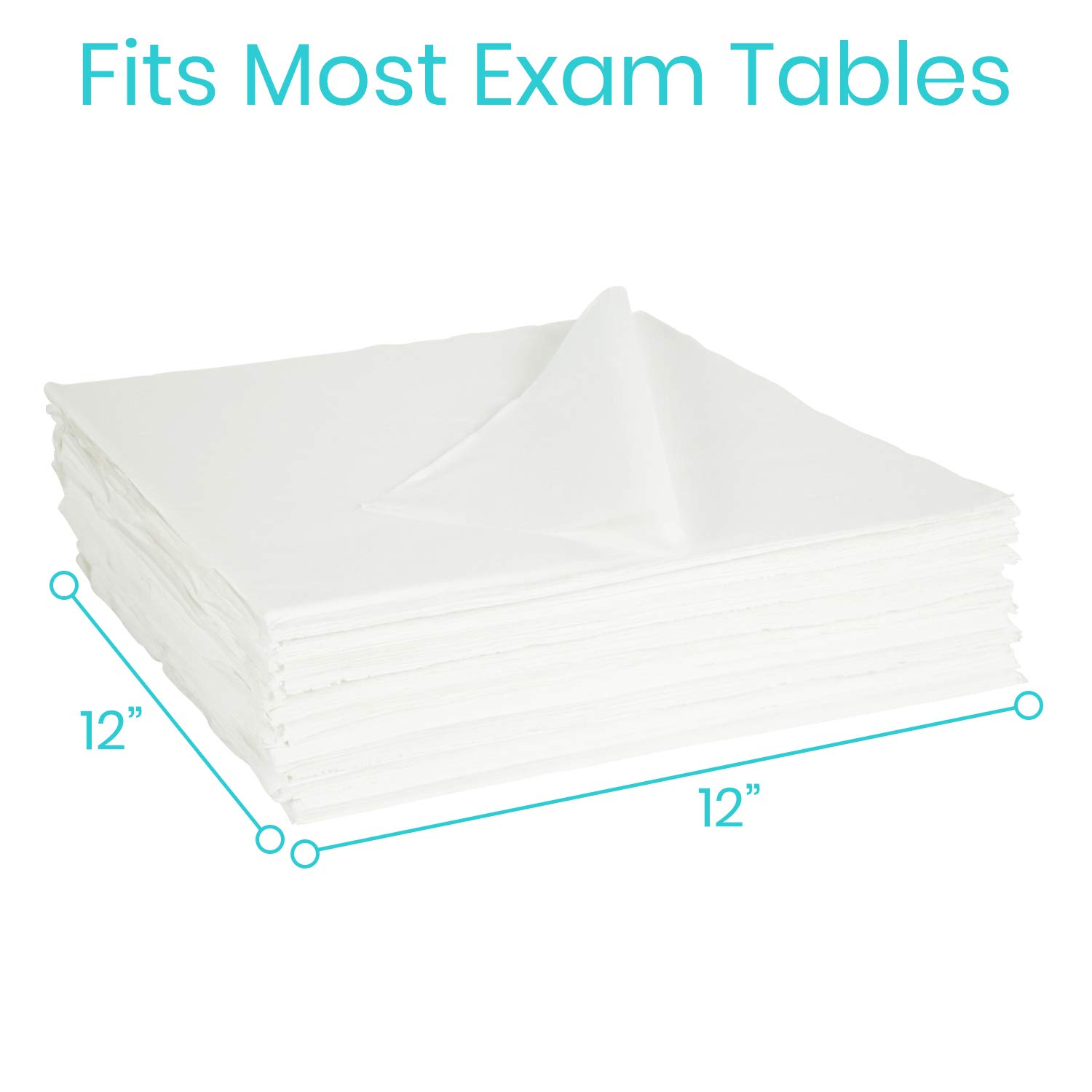 VivePRO Headrest Paper with Nose Slit (1000 Sheets) - 12 inch by 12 inch Face Squares for Chiropractic Exam Table - Premium Crepe Finish - Disposable for Spa, Doctor and Medical Offices - 22GSM Weight : Industrial & Scientific