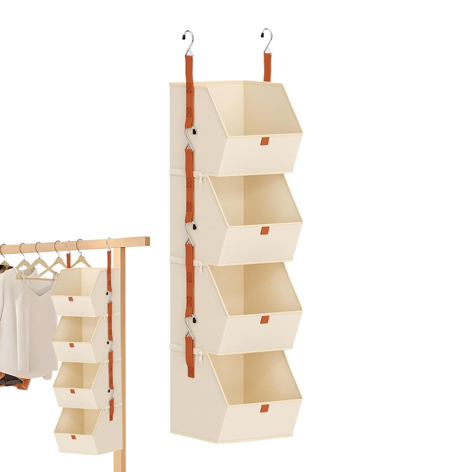 Organizzatore Da Porta Organizzatore Armadio 4 Livelli | Contenitori In Tessuto Per Conservazione Per Appartamento Studenti Camera Ufficio Scarpe Borse Asciugamani Giocattoli