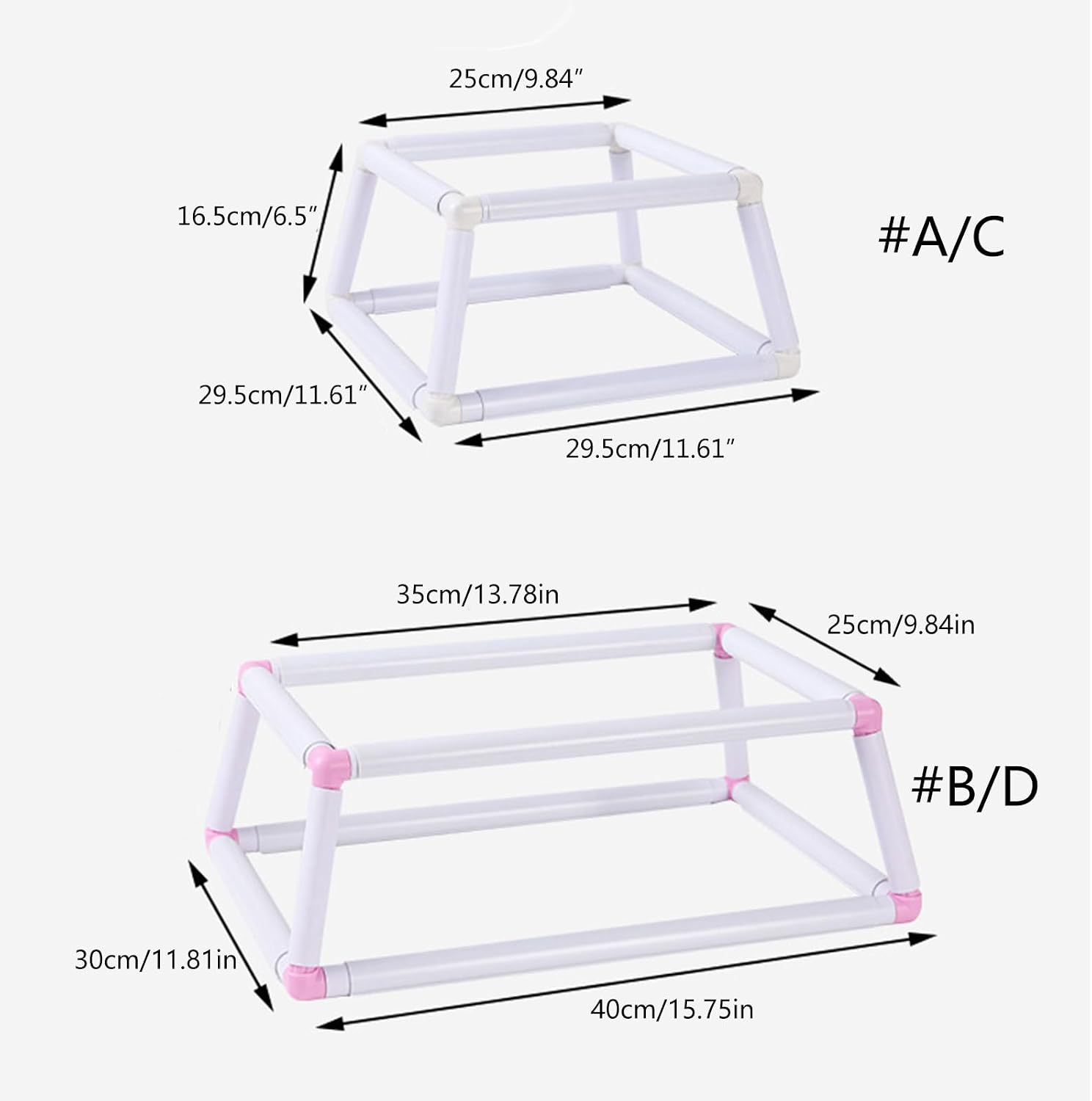 Square Quilting Frame Double Layer Embroidery Frame Trapezoids Shaped Embroidery Frame for Embroidery Quilting