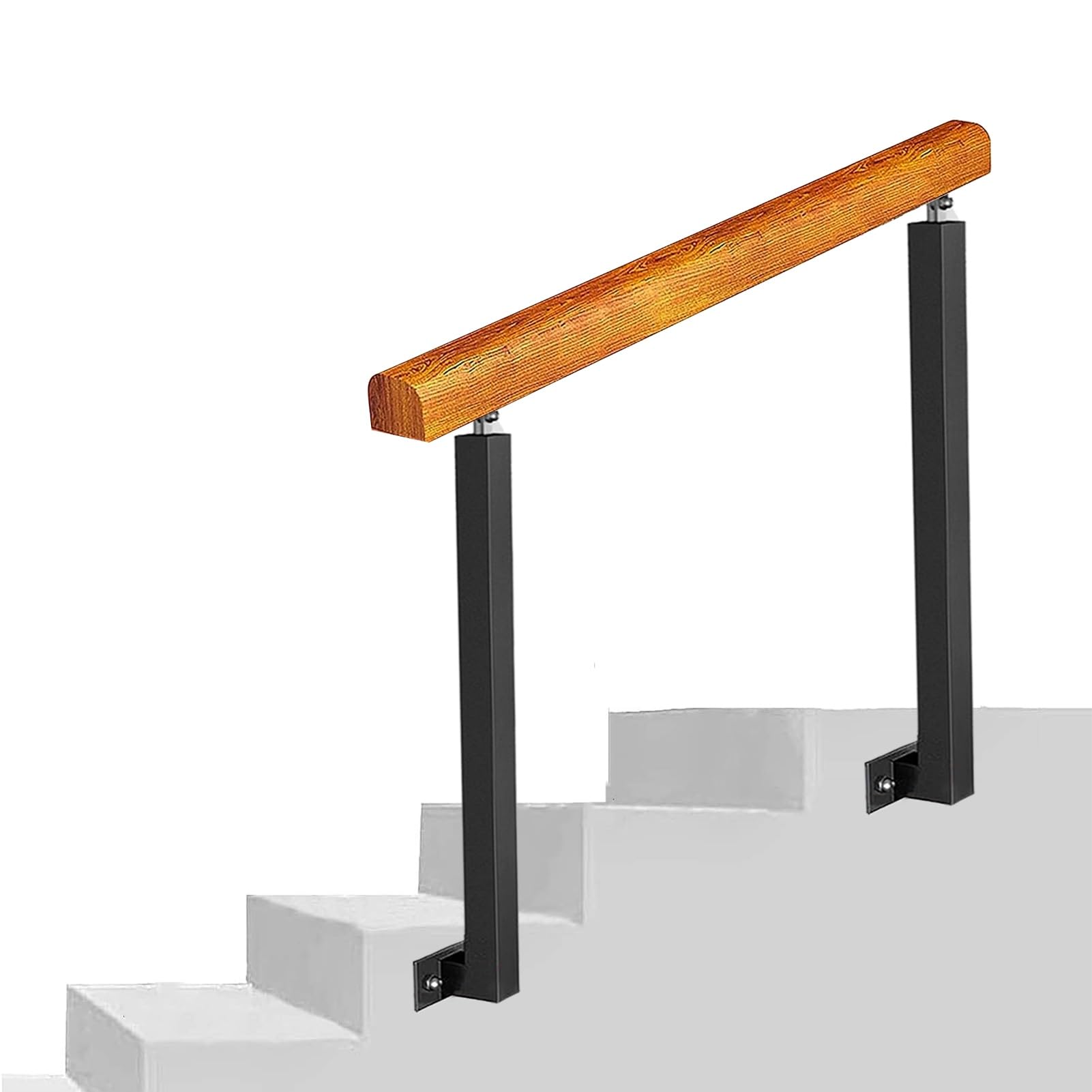 Rampe d'escalier réglable en fer forgé noir de 85 cm pour marches de porche