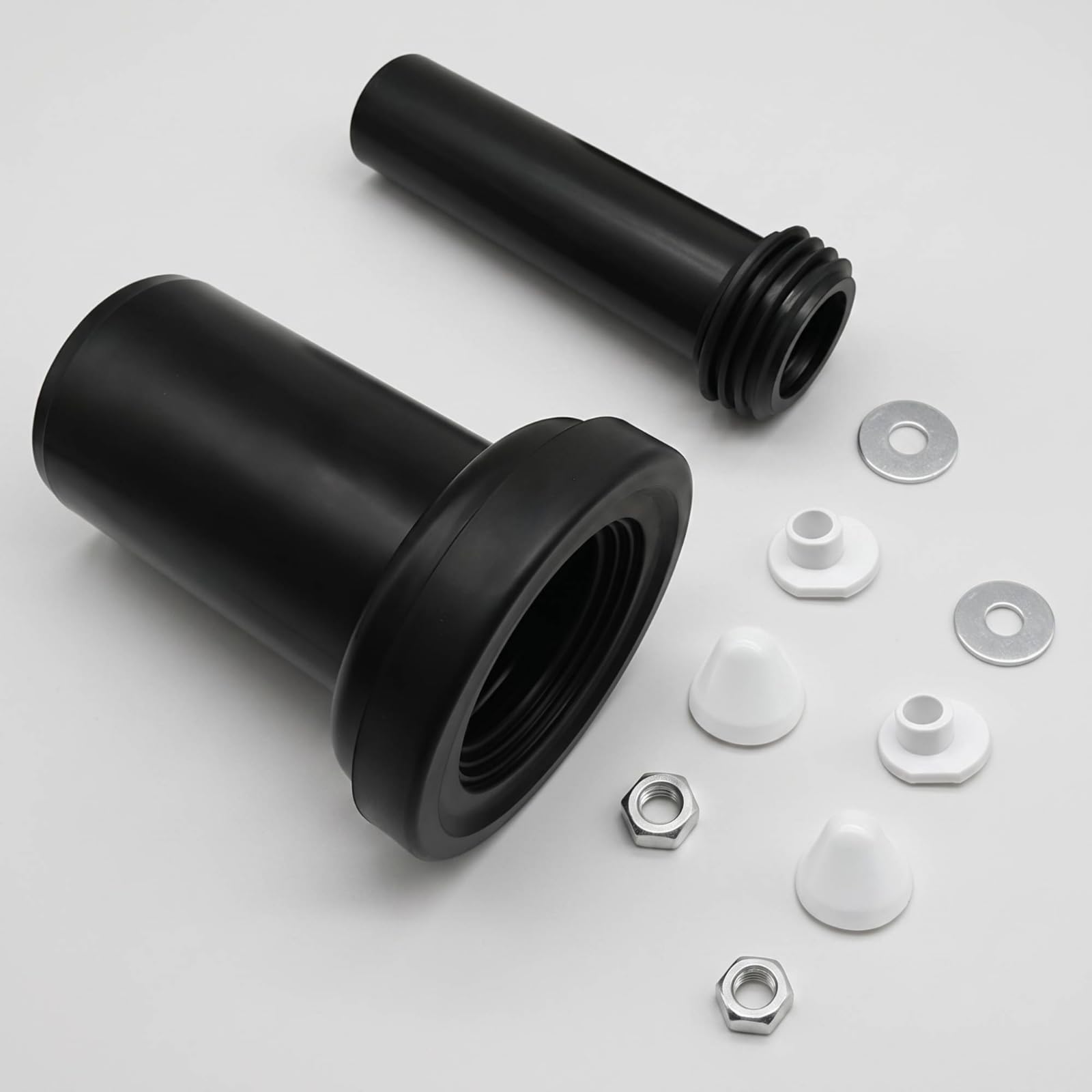 Tubo di Scarico WC Facile da Instre, Tubo Nero Da 30 Cm + Kit Viti 538 G