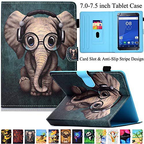 Universal Case For 7.0 Inch Tablet, Artyond Multi-Angle Viewing Stand With Card Slots Case For 6.8 Inch Kindle Paperwhite 2021/Kindle Fire 7 2015-2022/Fire Hdx7 And More 7 Inch Tablet, Elephant #TOP18