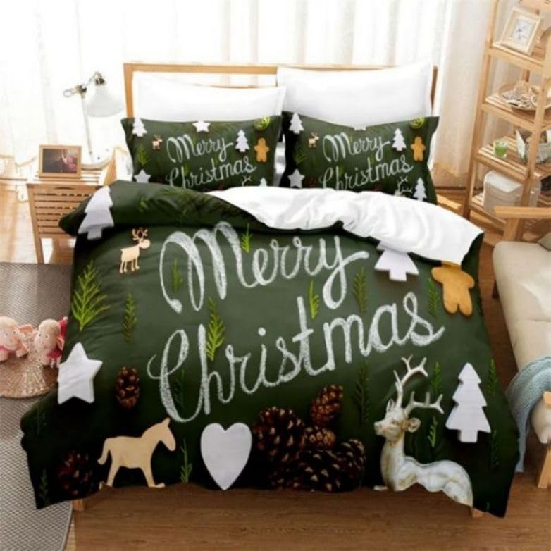 Funda nórdica verde navidad para decorar el dormitorio infantil 1