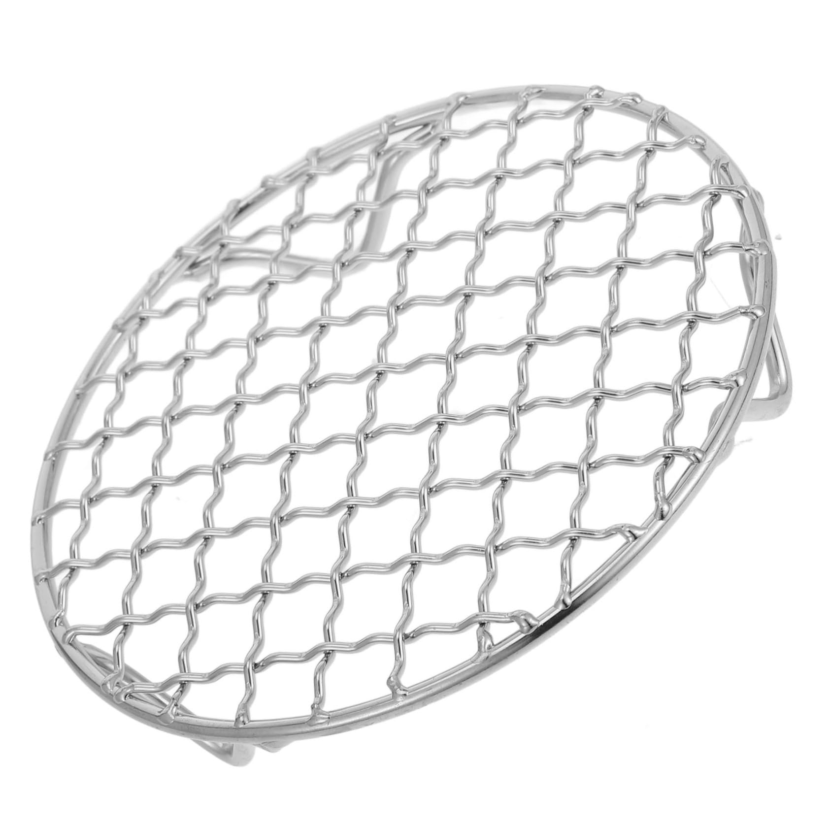 SOLUSTRE Stainless Steel Round Cooking Rack with Legs Mesh Wire Rack for Air Fryers Electric Ceramic Stoves for Baking Grilling Secure Cooking Surface for Foods