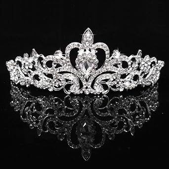 Crystal Rhinestone Tiara Crown for Princess Bridal Prom Bridal Party Wedding Hair Headband for Women