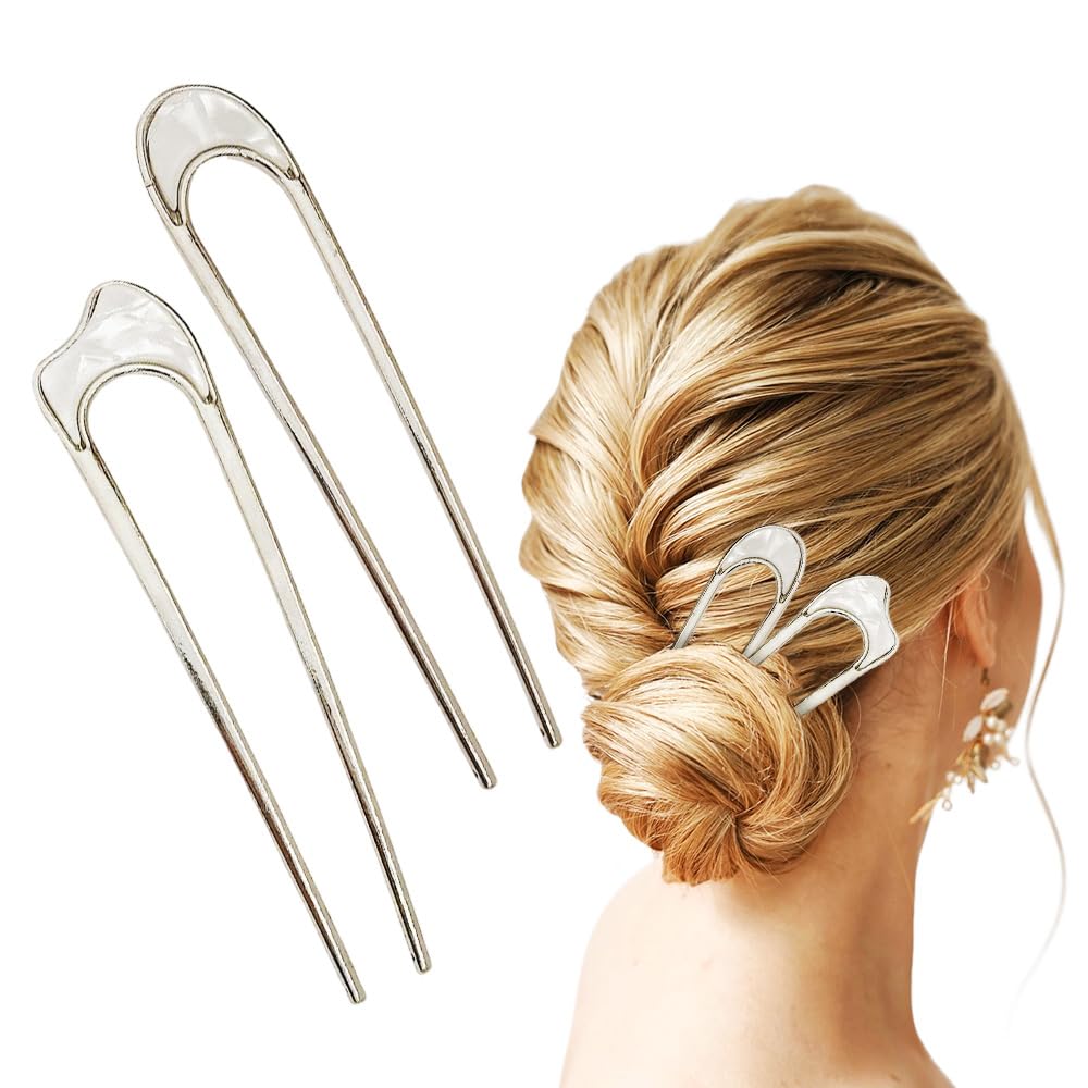 French Hair Pin,New U-Shaped Hair Clip for French Twist Hair,French Hair Sticks Fork Chignons Accessories For Women French Roll,Gold Hair Clips Hair