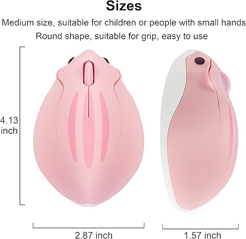 Miniatura 6 de CHUYI Ratón silencioso inalámbrico con forma de hámster con forma de animal, mini silencioso, de viaje, portátil, de 1200 dpi, novedoso, óptico,